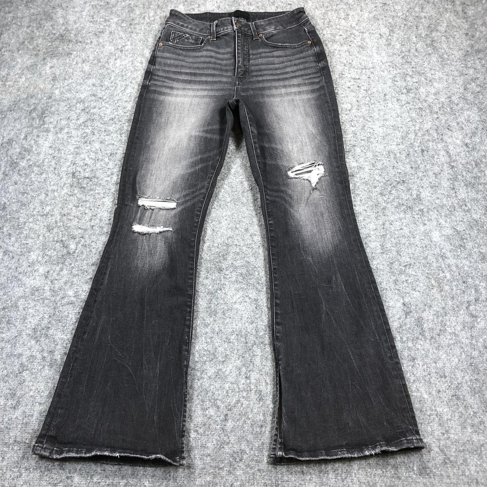 Buckle Black Jeans Womens 29x30 Fit No 35 Bootcut Distressed Stretch Denim